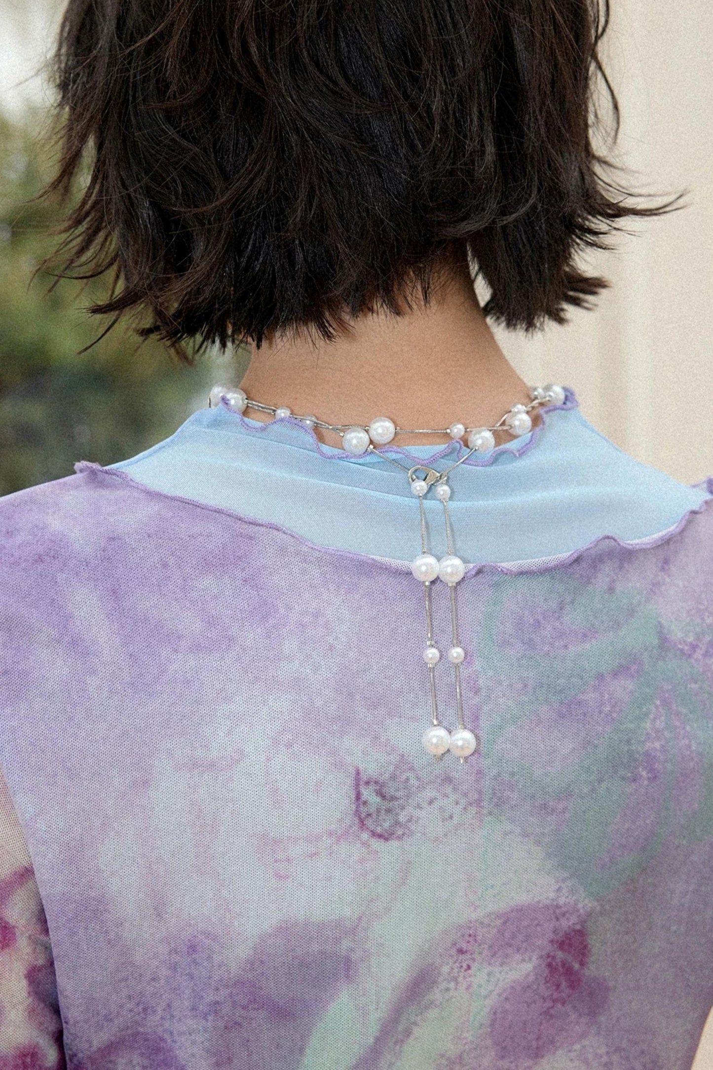 Tea Flower Dance Mesh Top