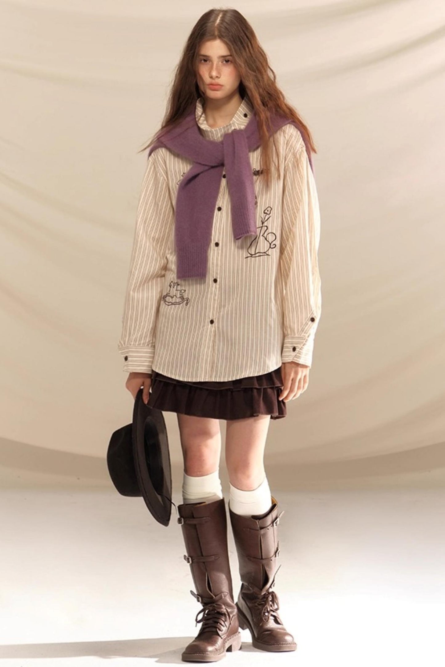 Winter Wool High-Waisted Skirt