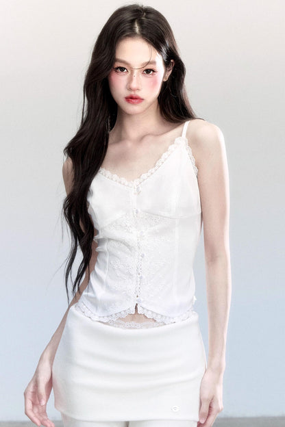 Lazy V-Neck Knit Top Set-Up