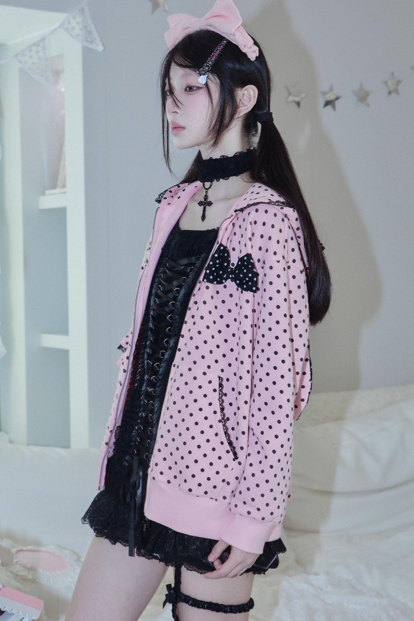 Velvet Polka Dot Sweatshirt