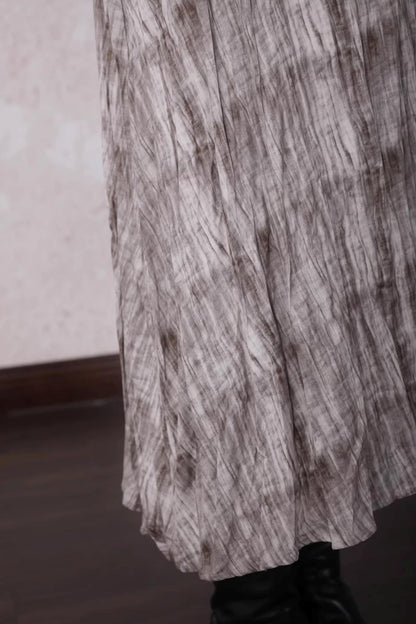 Velvet Tie-Dye Print A-Line Sundress