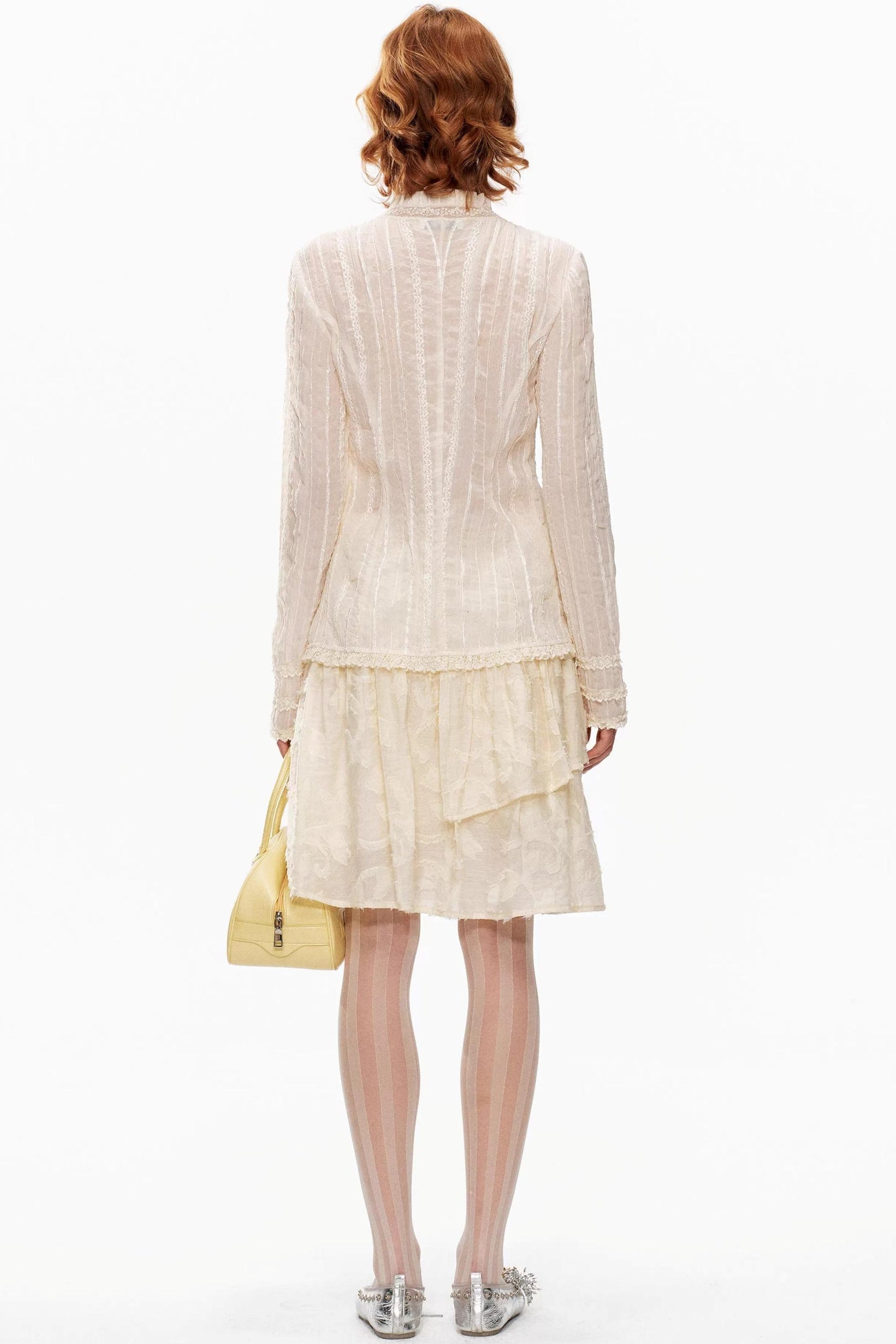 Retro Beige Lace Cardigan Top