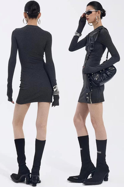 Asymmetrical Twist Bodycon Dress