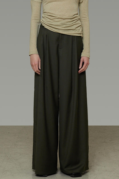 High-End Loose Pleated Coat Set-Up