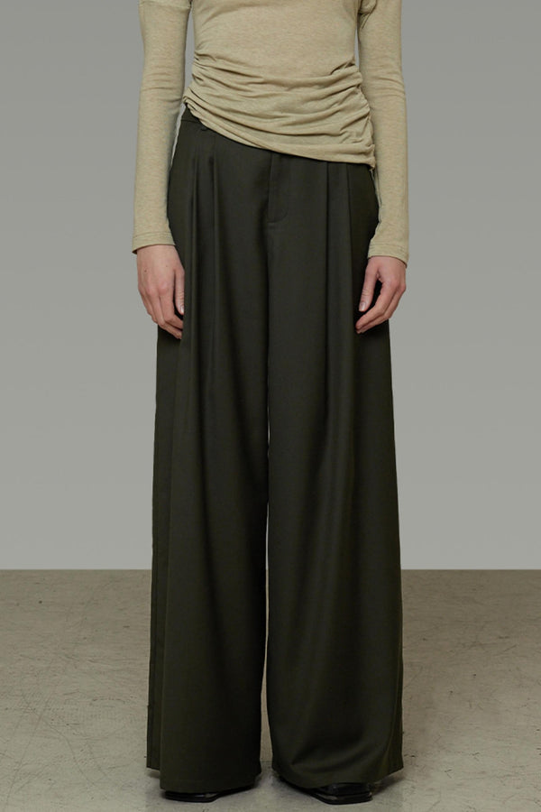 High-End Loose Pleated Coat Set-Up