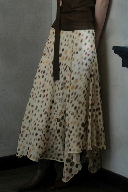 Artistic Polka Dot Asymmetrical Skirt