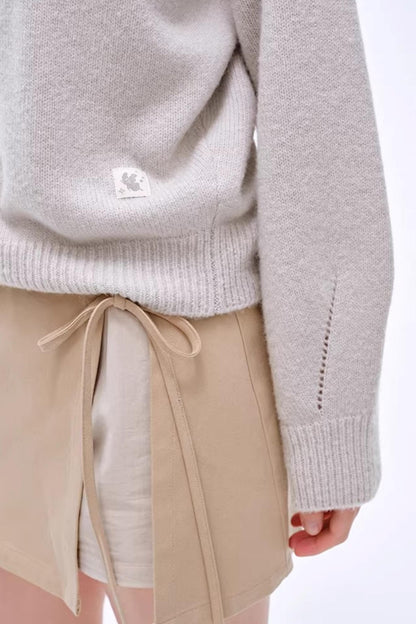 Side Slit Bow Pants Skirt