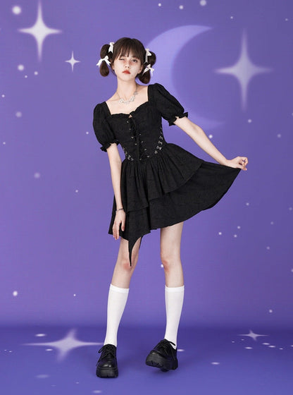 Waist short-sleeved lolita dress