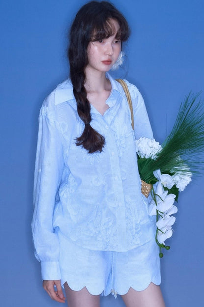 Flower Vine Long Sleeve Shirt Set-Up