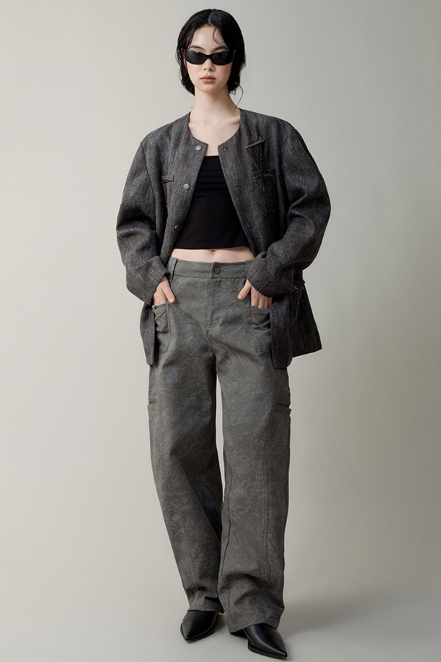 Heavy Industry Dyed Cotton Wide-Leg Jeans