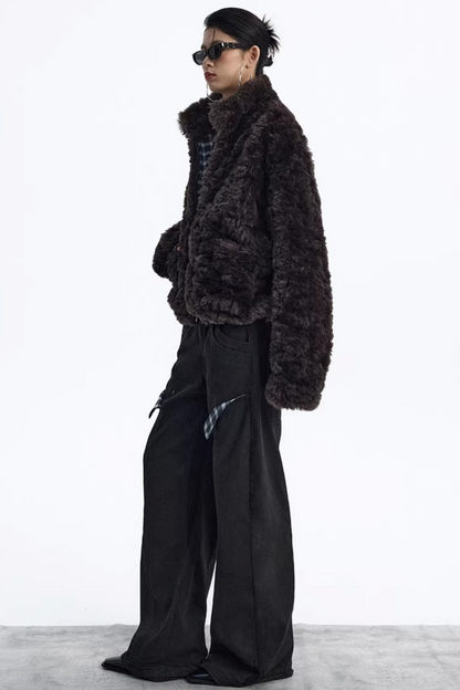 Dekonstruktierte Matte Schwarze Karohose