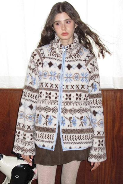 Sea Salt Cocoa Faux Shearling Jacket Set-Up