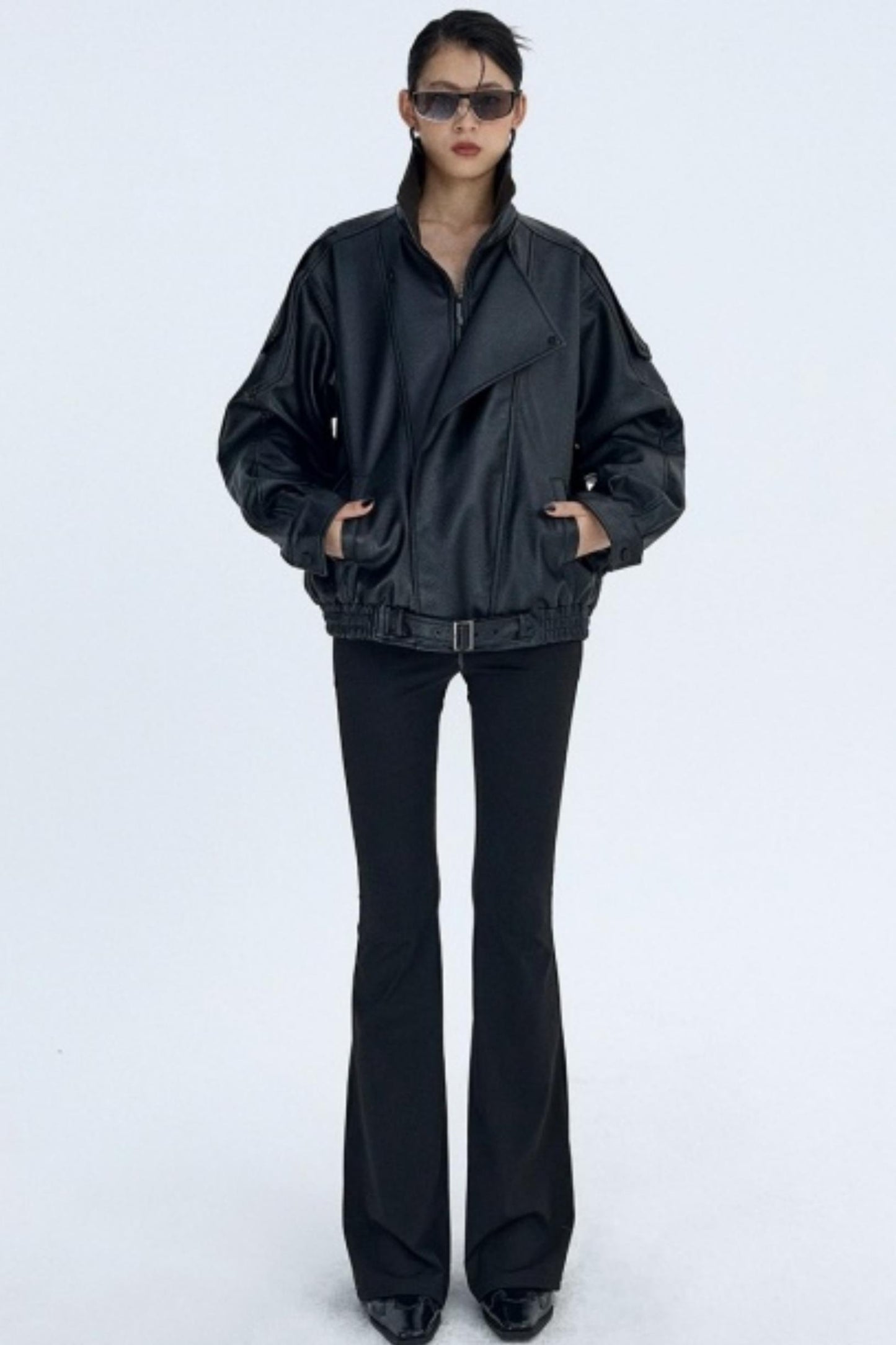 Black Fleece Flared Pants