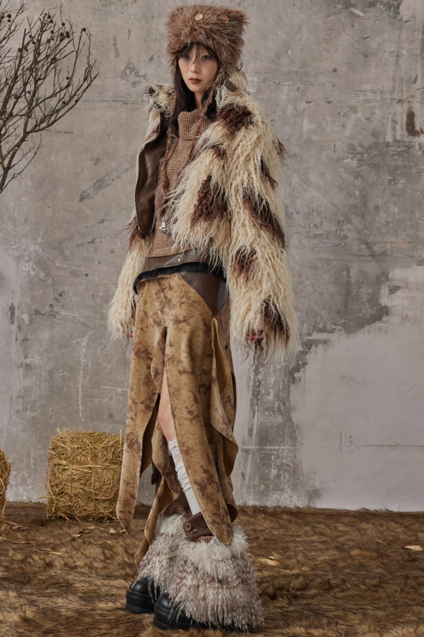 Wandering Style Retro Rivets Skirt