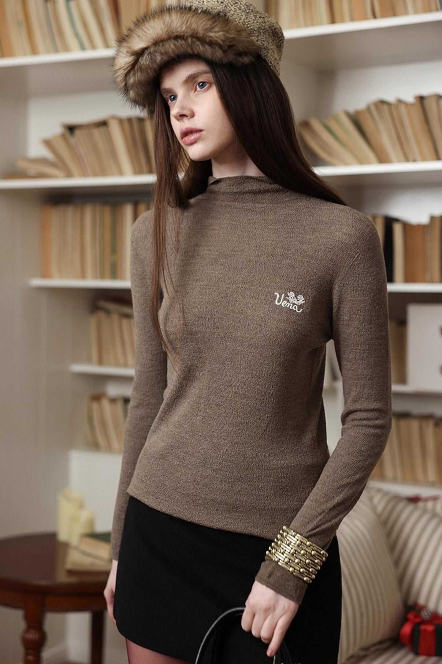 Retro Woolen A-Line Skirt