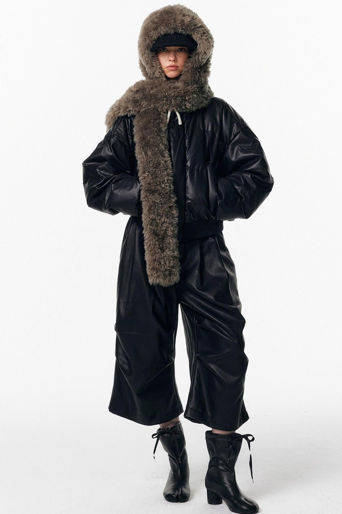 Eco-Friendly Fur Hooded Scarf