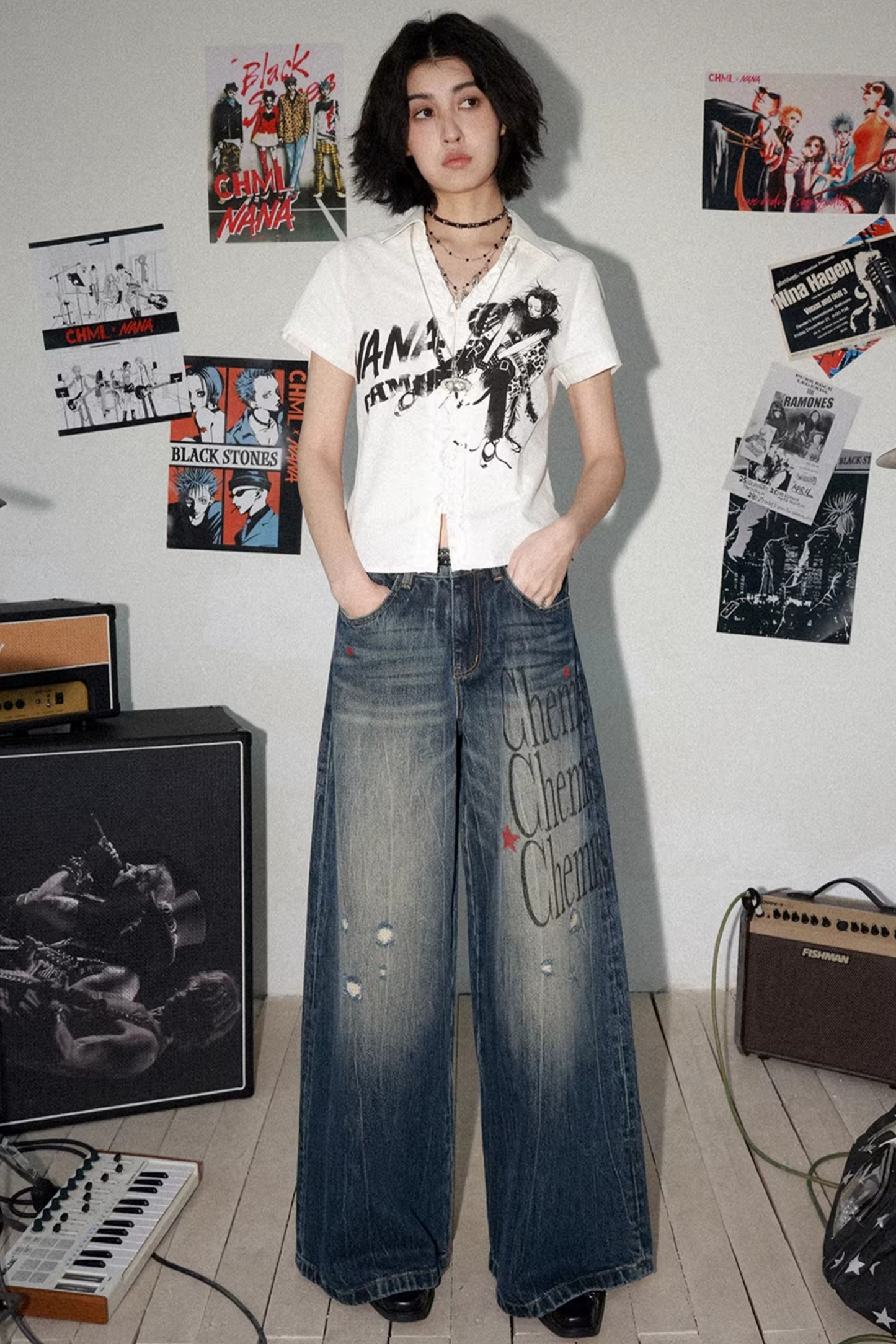 High-Waisted Flared Jeans