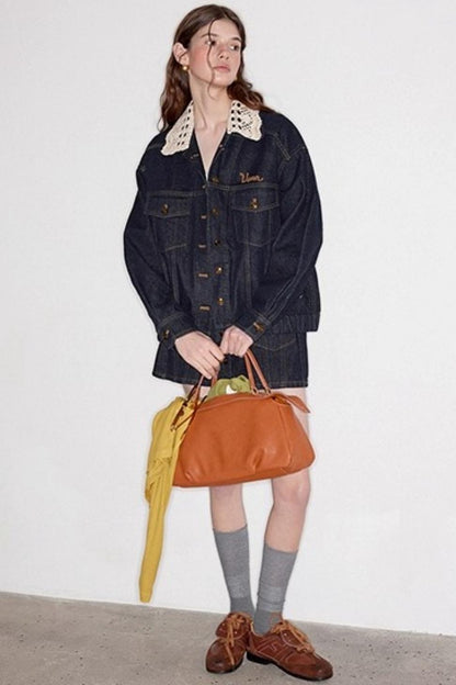 Blue Detachable Denim Jacket Set-Up