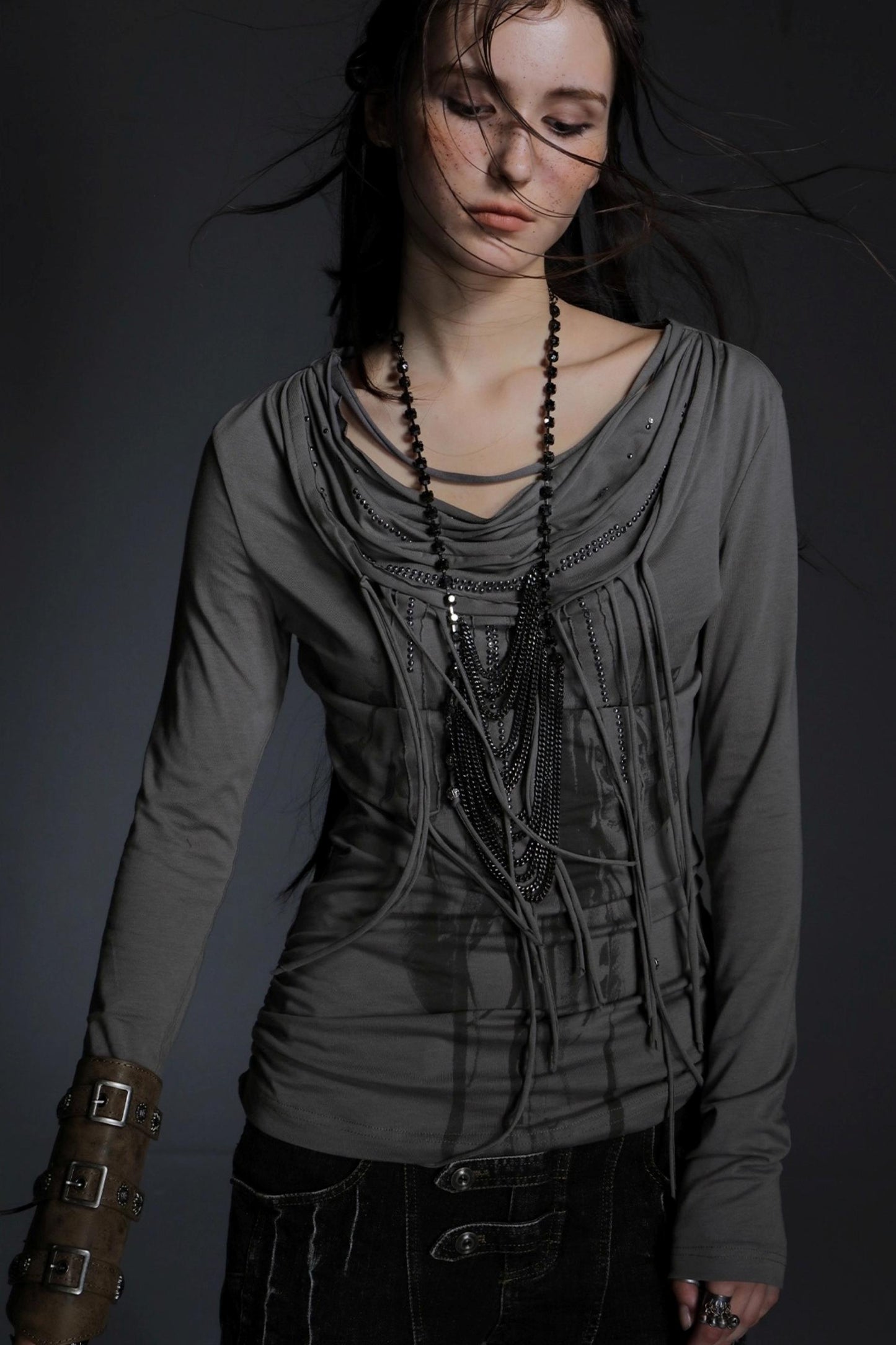 Swing Feather Print Bottom T-Shirt