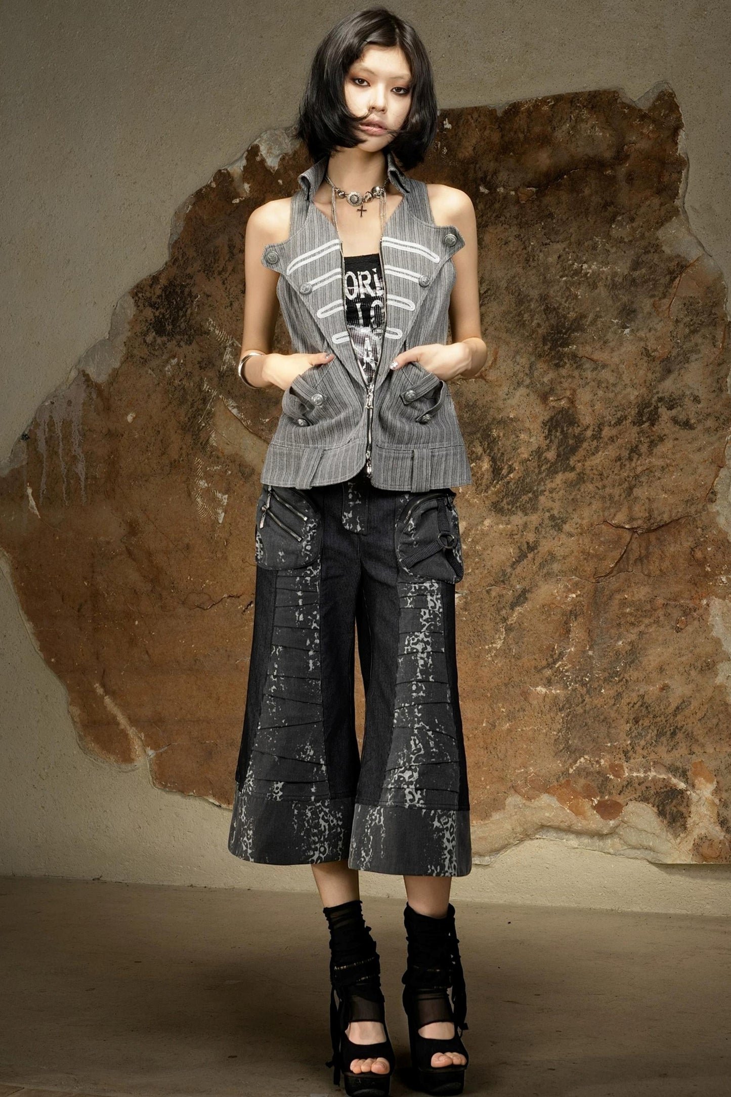 Punk Dark Flared Pants