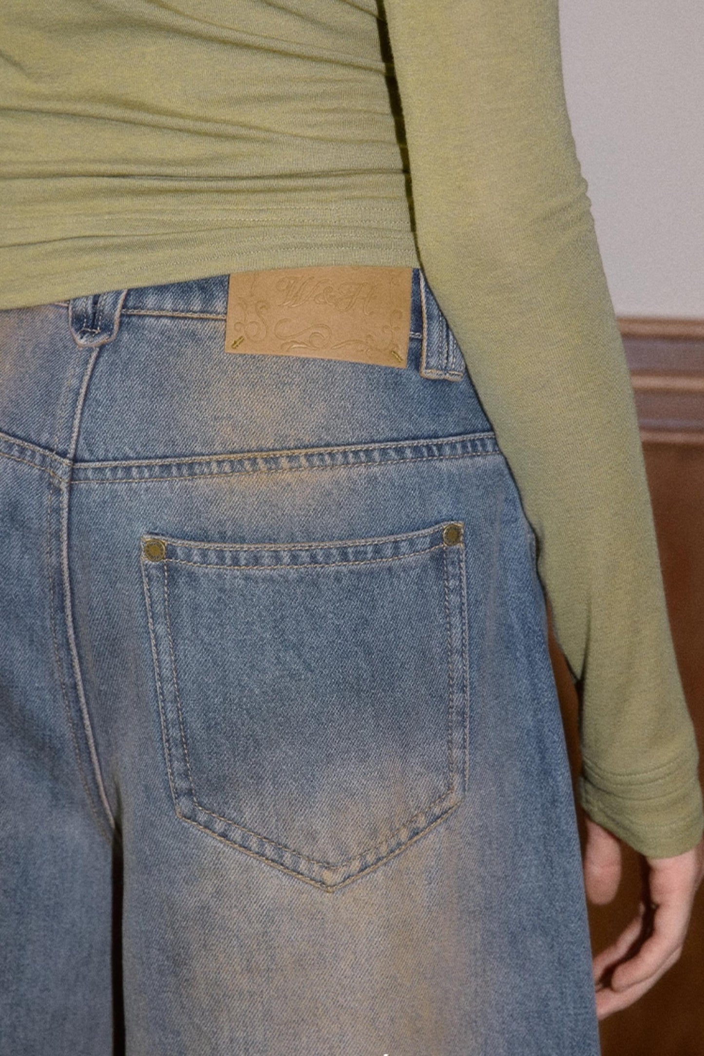 Vintage Smeared Denim Pants
