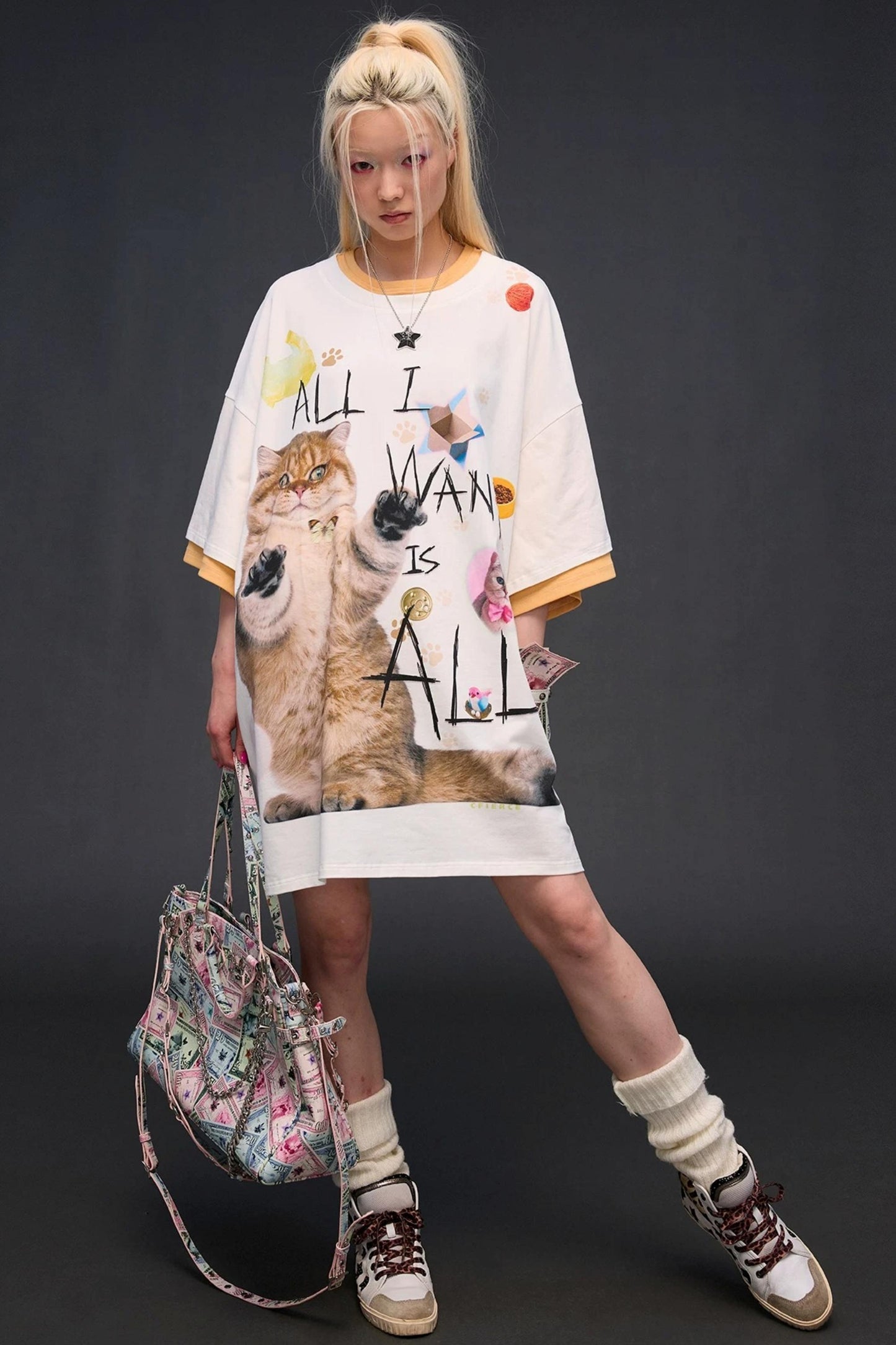 Cat Print T-Shirt