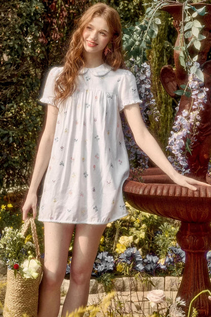 Milky Way Embroidery Linen Shirt Set-Up