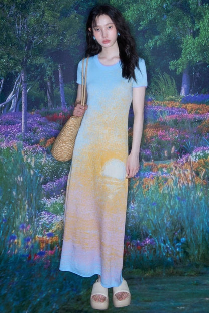 Hand-Painted Knit Dress