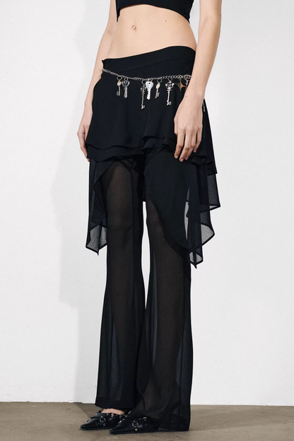 Chiffon-Rüschenrockhose