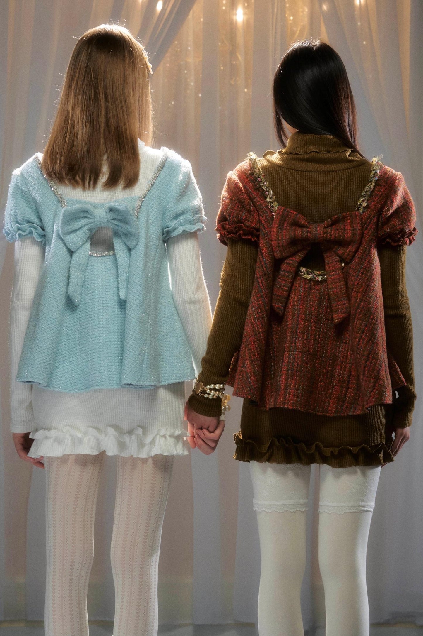 Tweed Bow-Detail Two-Piece Set