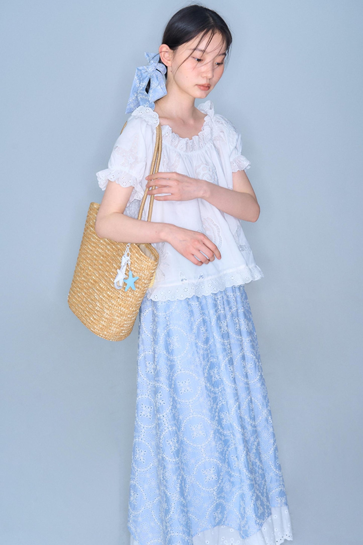 Linen Blend Top & Skirt Set-Up