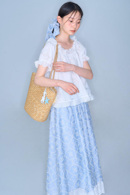 Linen Blend Top & Skirt Set-Up