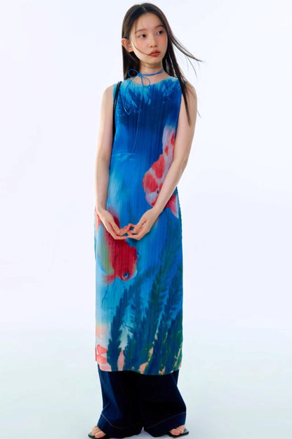 Vintage Goldfish Print Dress