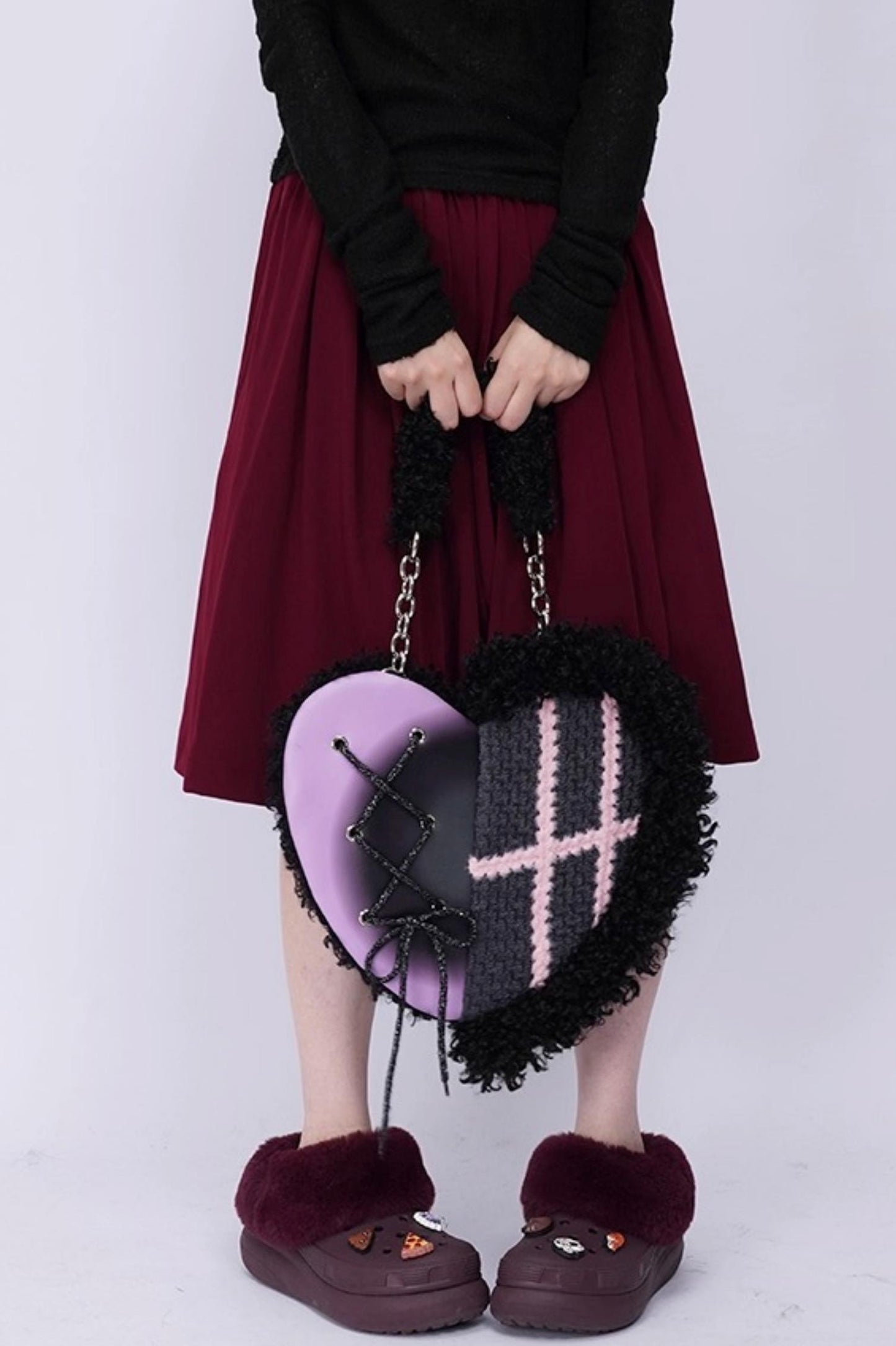 Graffiti Patchwork Heart Bag