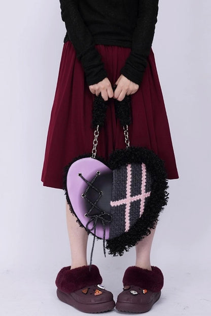 Graffiti Patchwork Heart Bag