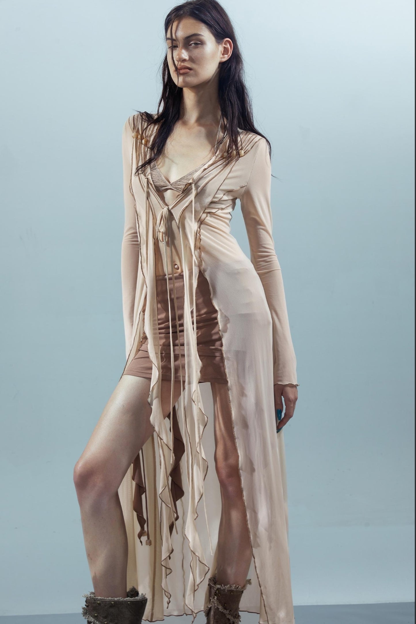 Dreams Beaded Mesh Cardigan