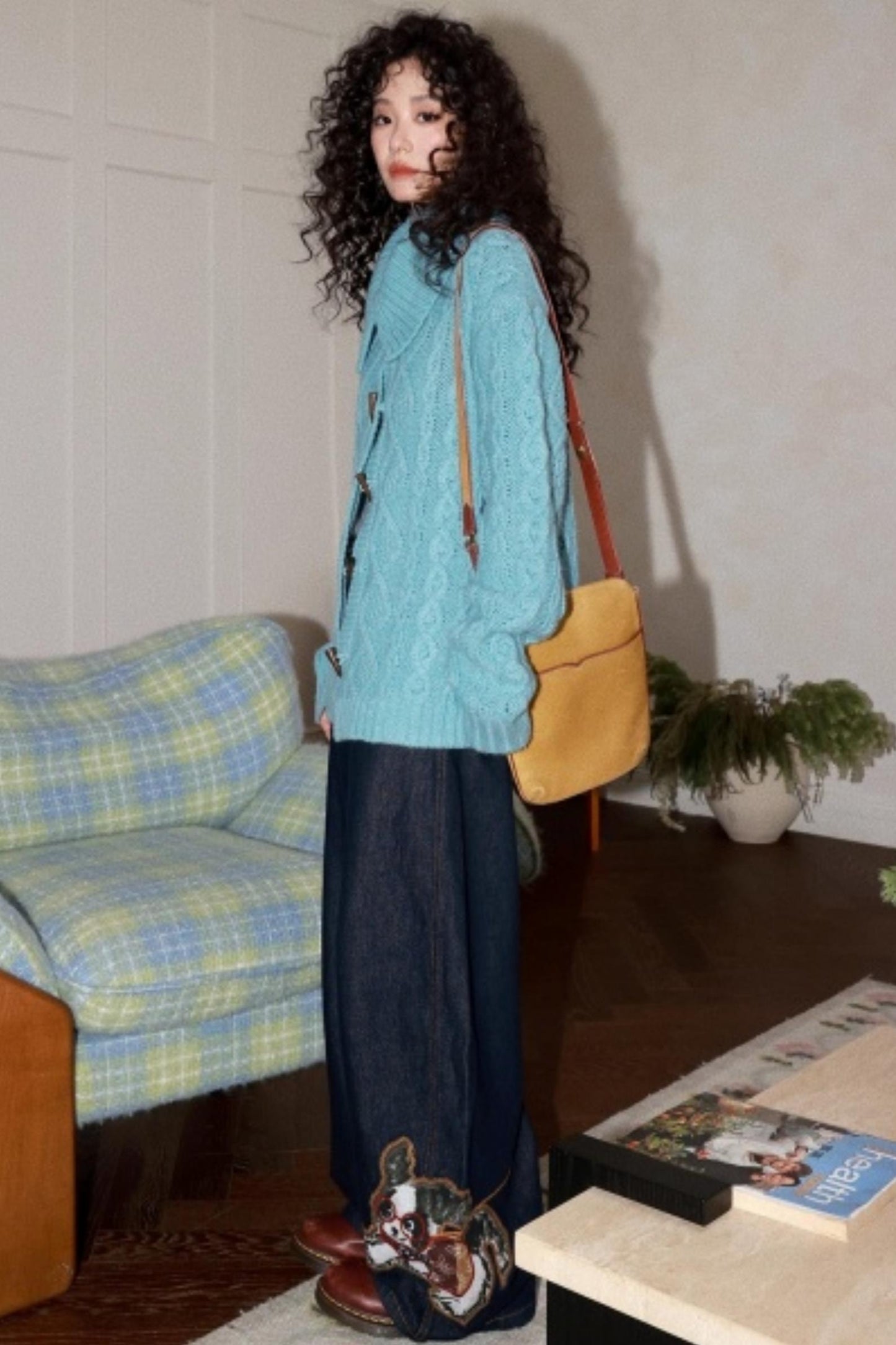 Wool Cable Knit Cardigan