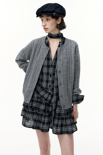 Salt Tea Plaid Shirt Dress