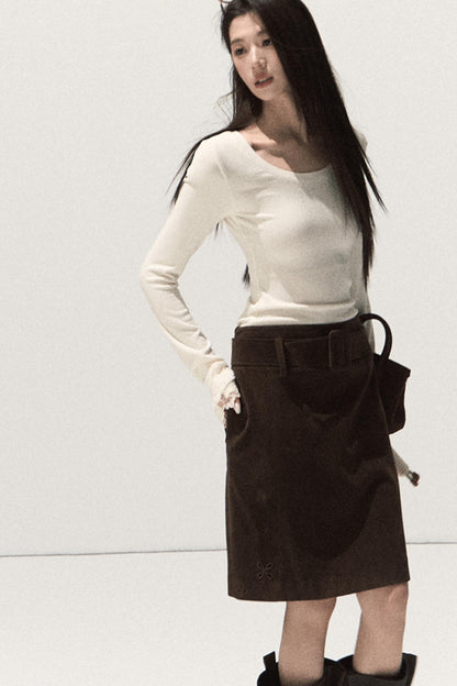 Wool Slim-Fit Lace Top