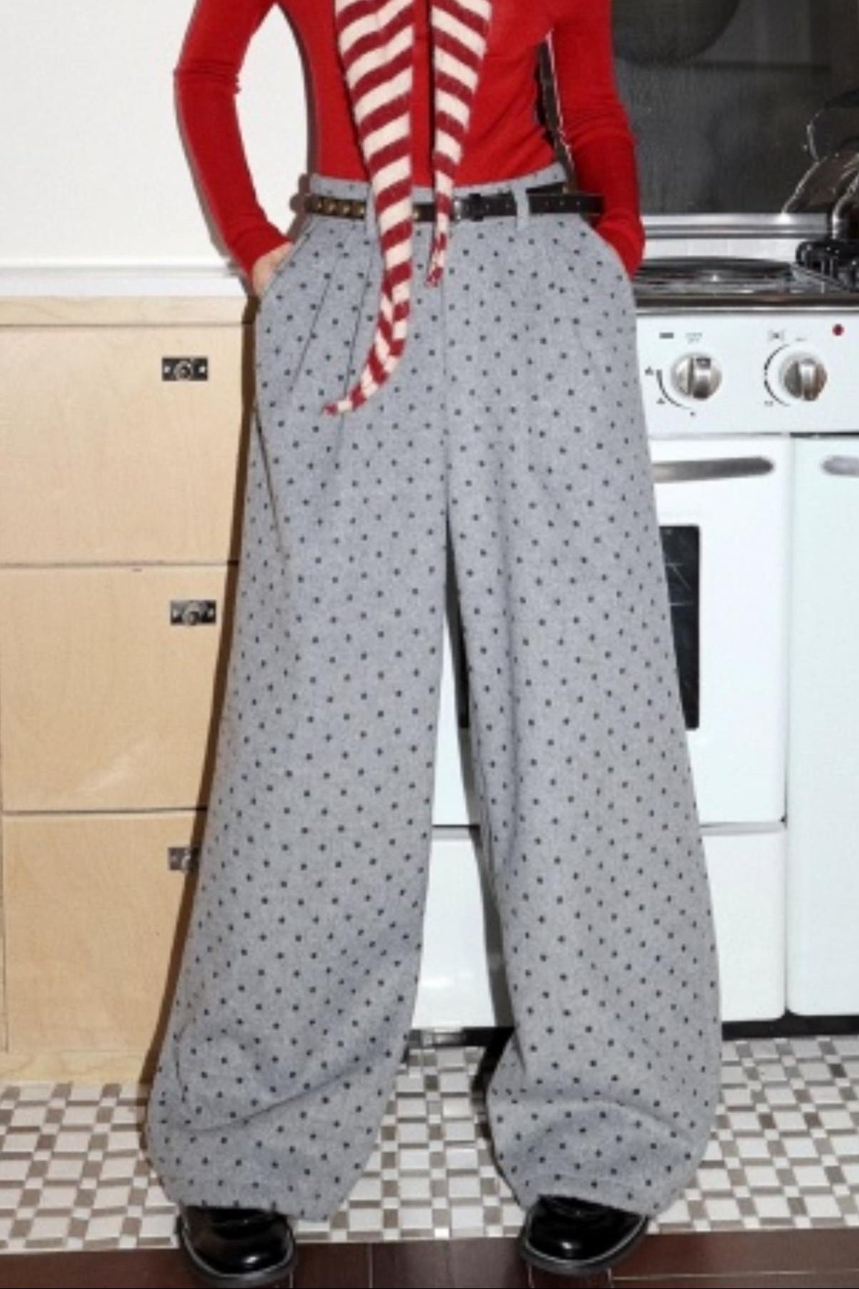 Polka Dot Woolen Pants