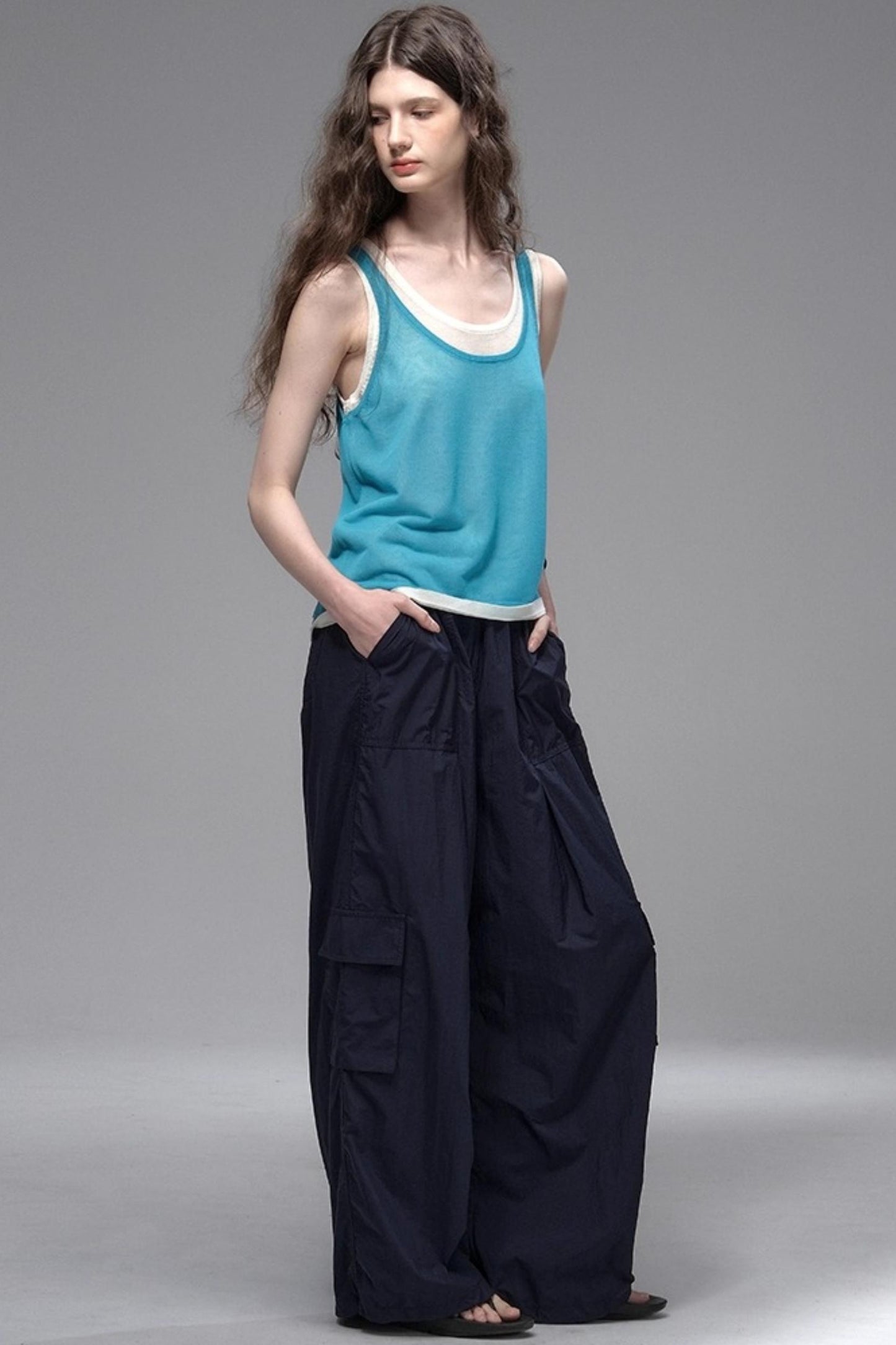 Tri-Color Linen Vest