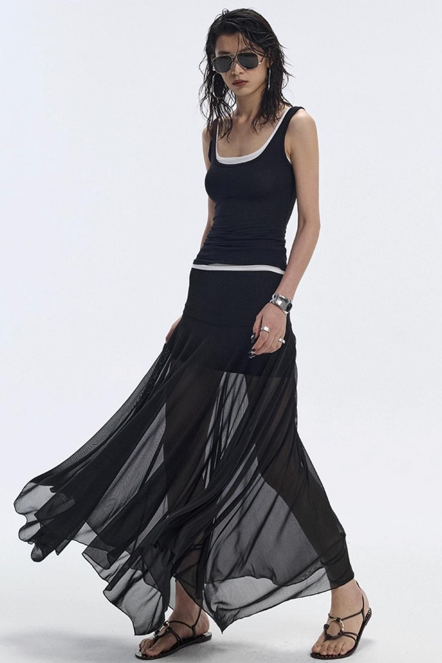 Breathing Black Summer Skirt