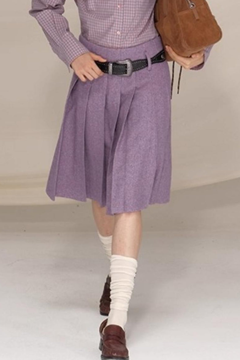 Wool Houndstooth Preppy Suit Skirt Set-Up