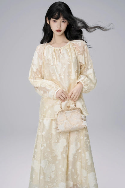 Autumn Jacquard Skirt Set