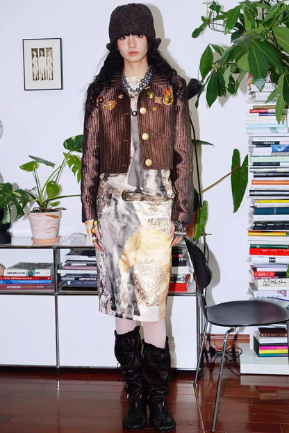 Gold Silk Glitter Jacket