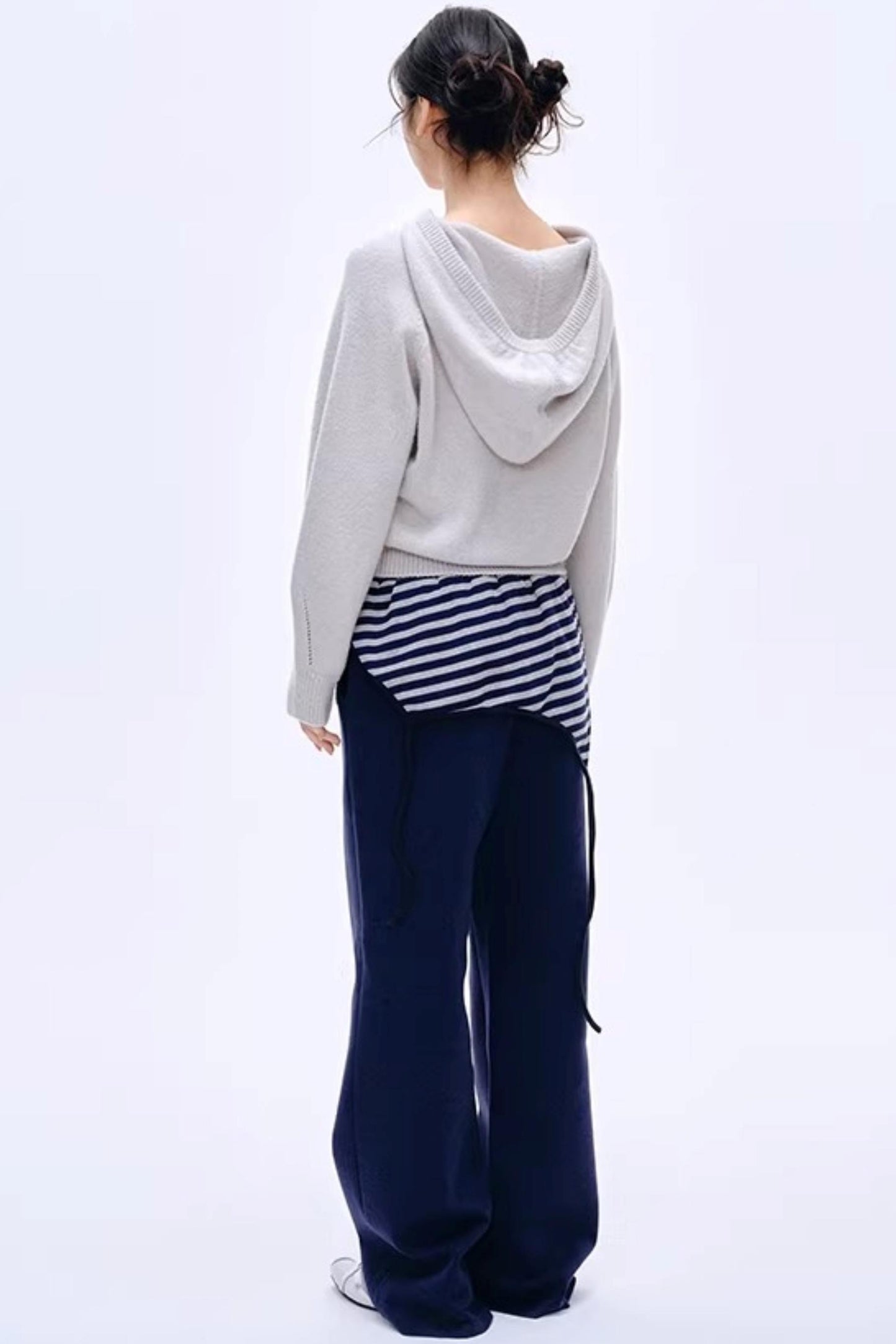 Color-Blocked Striped Cotton Pants