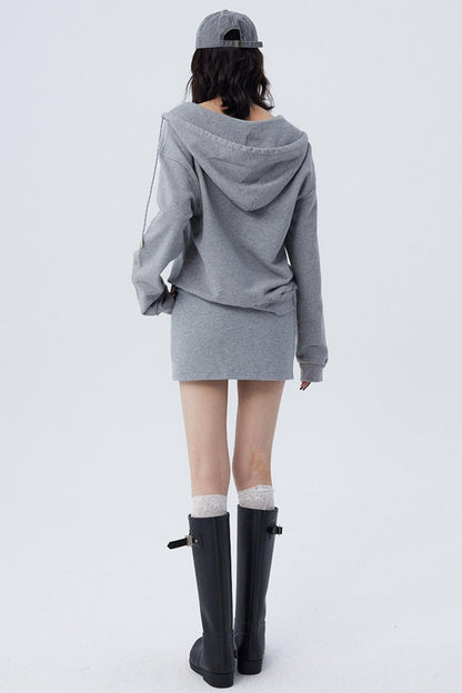 대비 자수 미니 스커트