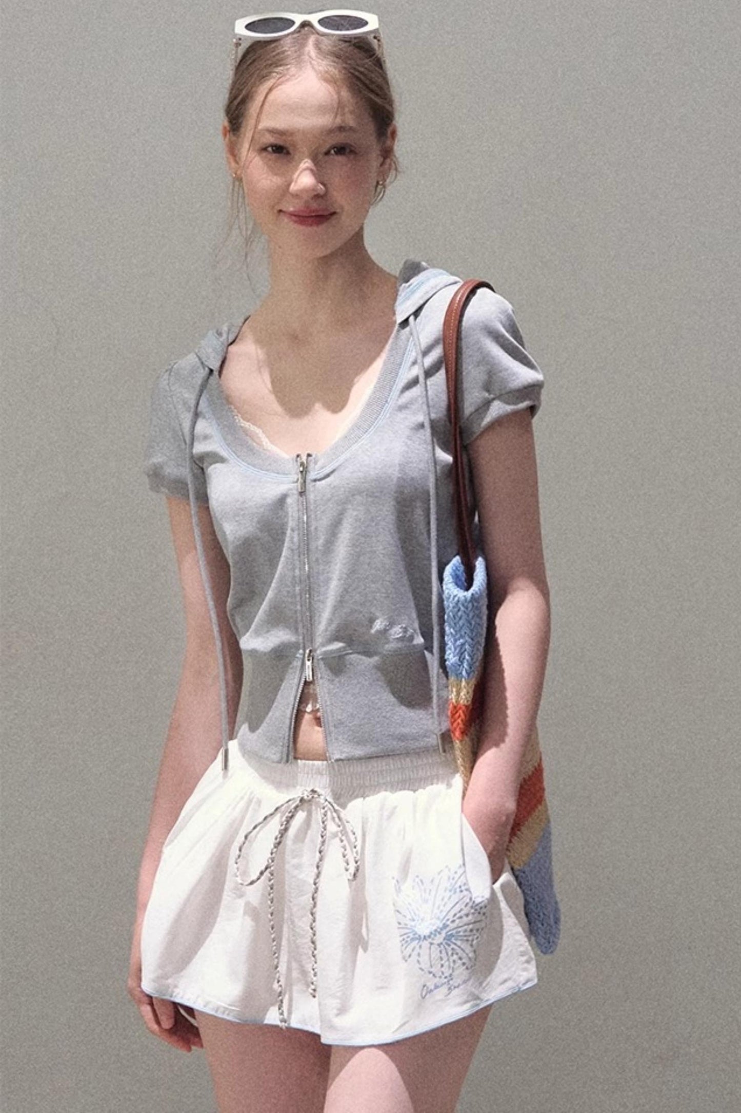 Color-Block Hooded Cardigan