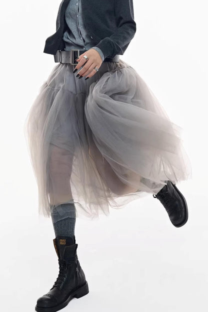 Holiday Edition Smoky Gray Tulle Skirt