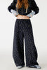 Marineblauer Blumendruck - Hose (Vorbestellung) (5 Tage)